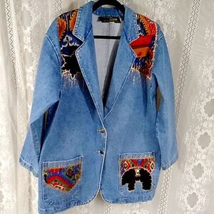 THE FRONTIER COLLECTION VINTAGE COWGIRL DENIM WOMEN'S JACKETS SIZE M